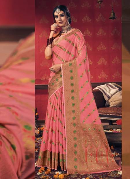 Pink Colour SANGAM RASHMIKA New Exclusive Wear Fancy Designer Cotton Saree Collection 1468